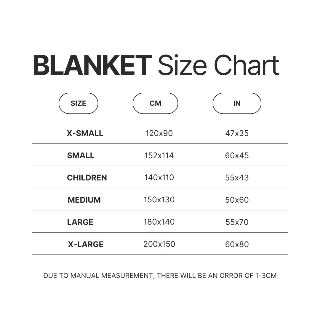 Blanket Size Chart - King of the Hill Shop