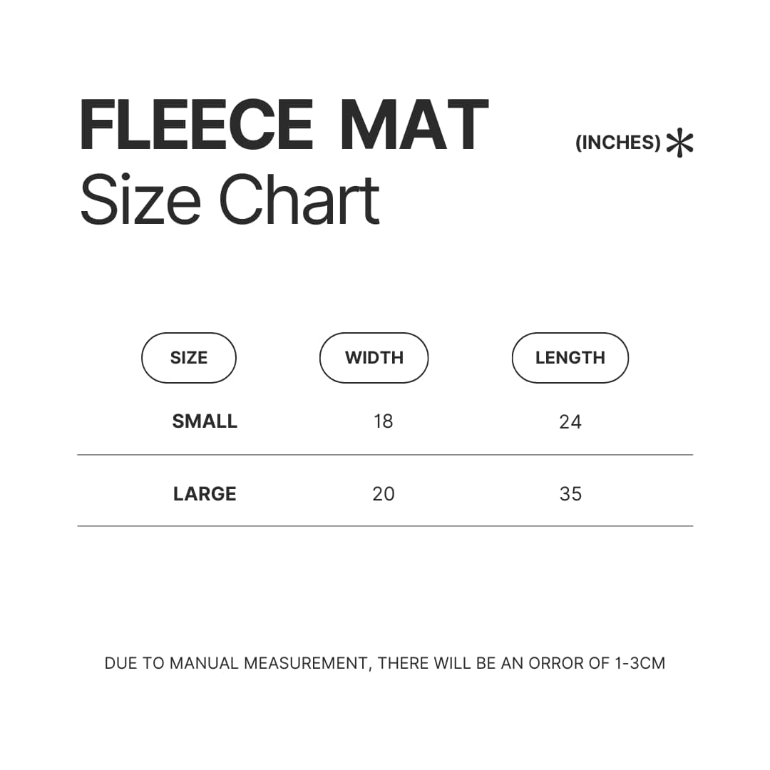 Fleece Mat Size Chart - King of the Hill Shop