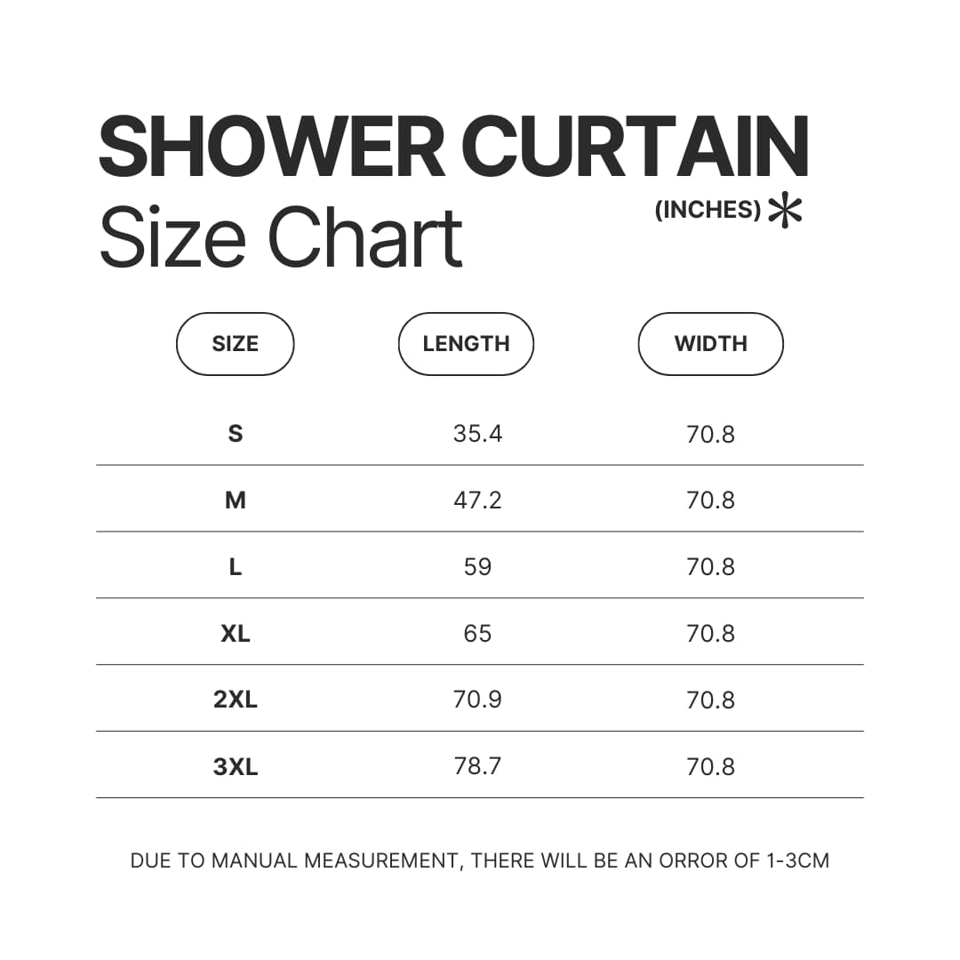 Shower Curtain Size Chart - King of the Hill Shop