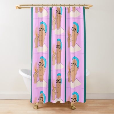 Hank Hill Smokin_ A Cheeto Puff Shower Curtain Official King of the Hill Merch